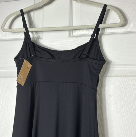 NWT Black Popilush Sleeveless Shaping Midi Dress built-in Bra Shapewear Snatched - Picture 8 of 14